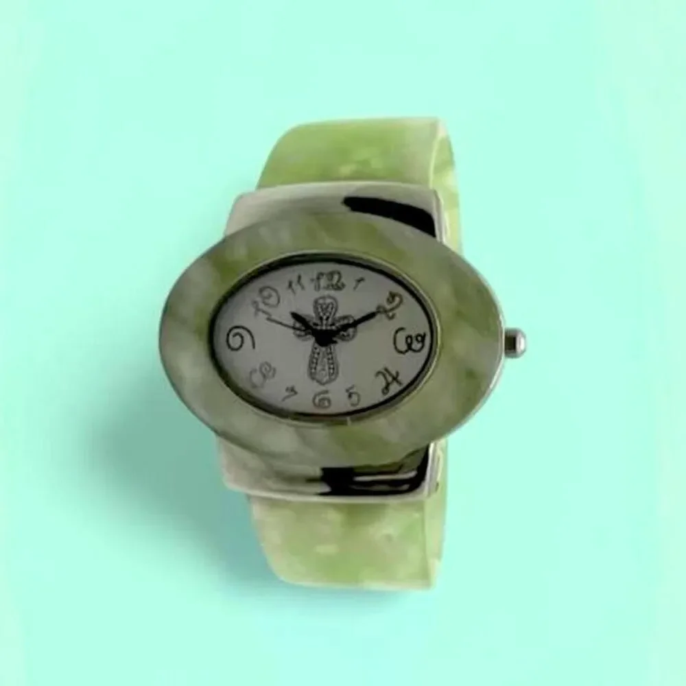 Unbranded Women's Silver and Green Watch